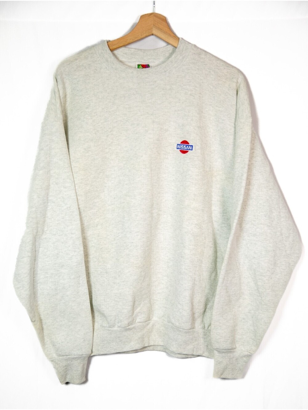 Nissan 90s Crewneck Sweatshirt Embroidery Logo Grey Color - Men's XL